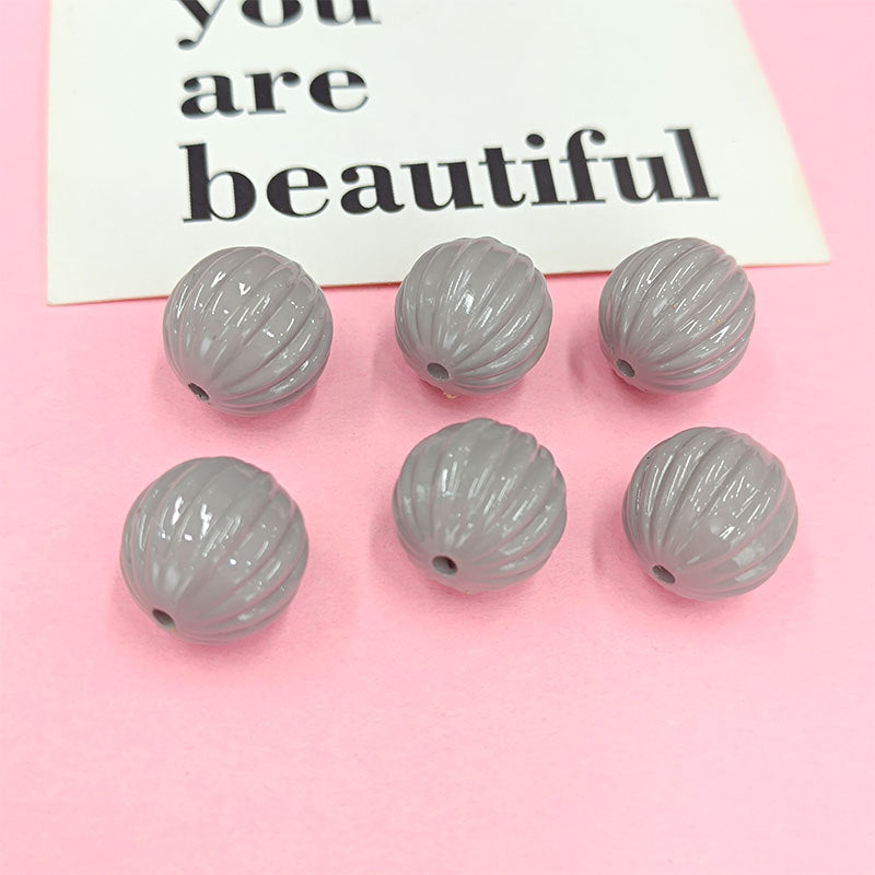 Wholesale 100pcs/Pack Baked Paint Pumpkin 16mm Macaron DIY Handmade Acrylic Beads