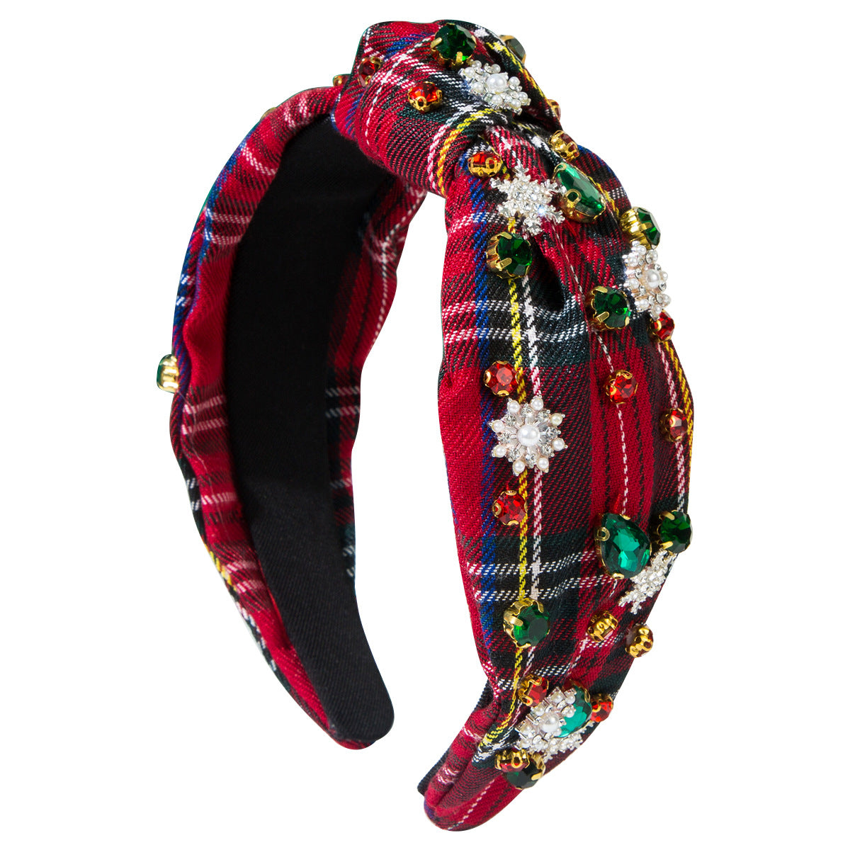 Wholesale Hot Selling Christmas Check Fabric Knotted Headband Christmas Series Holiday Hair Accessories