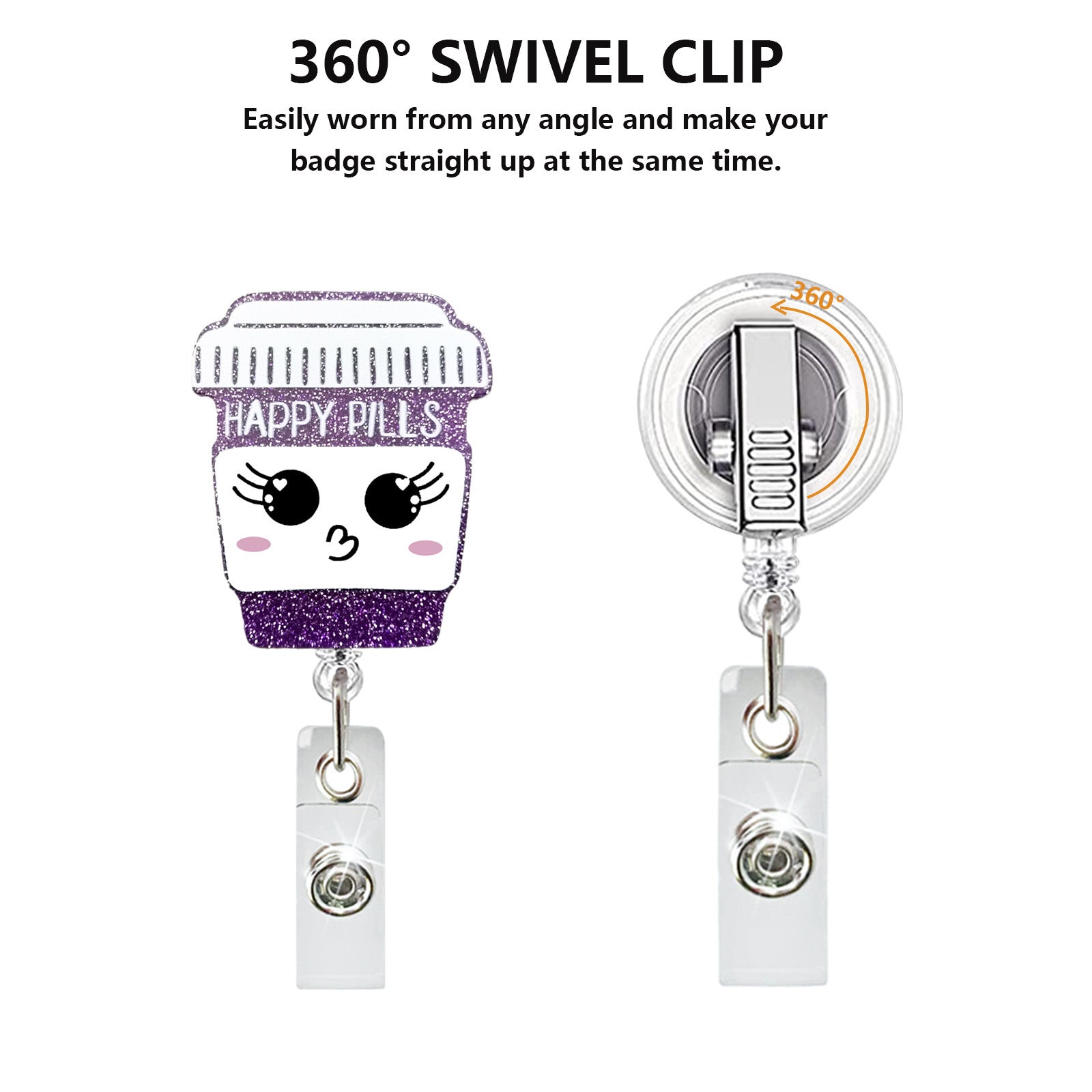 Wholesale Colorful Medicine Bottle Medical Acrylic Retractable Badge Scroll Keychain