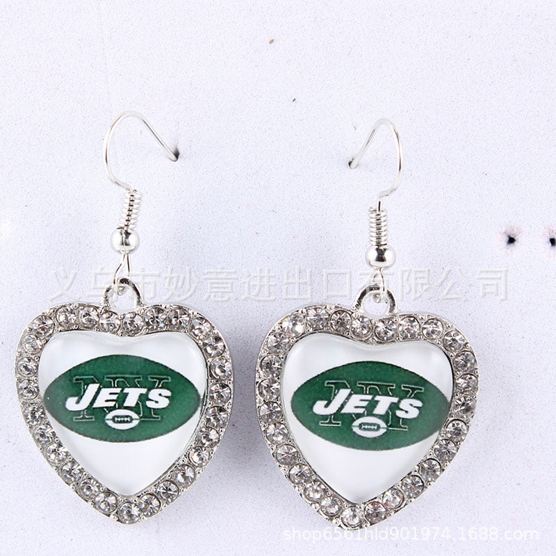 Wholesale Peach Dot Diamond Logo Earrings