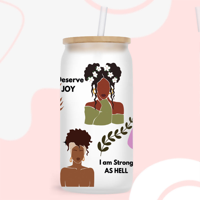 Wholesale Black Girl butterfly 16oz Cup UV DTF Wraps