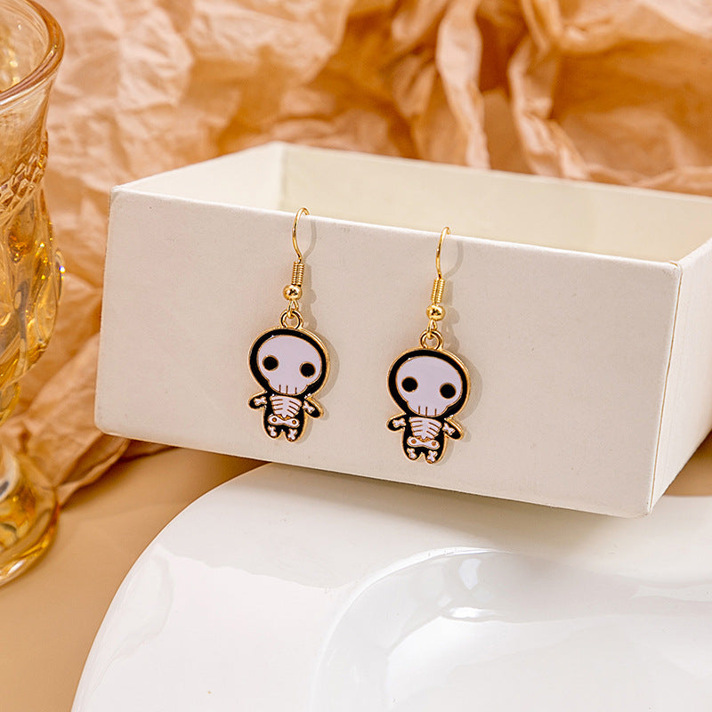 Wholesale Halloween Bat Pumpkin Funny Horror Skull Eye Earrings