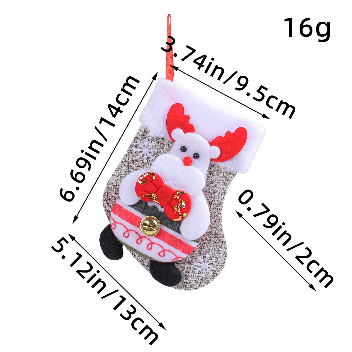 Wholesale Christmas Plush Santa Claus Snowman Doll Socks Candy Gift Bag