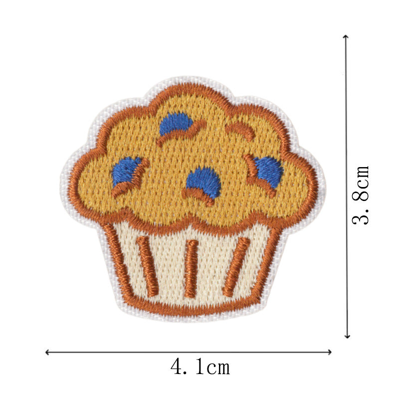 Wholesale Blue Dessert Cake Iron On Embroidered Patches 9 Piece Set For DIY Clothing Bags Gift
