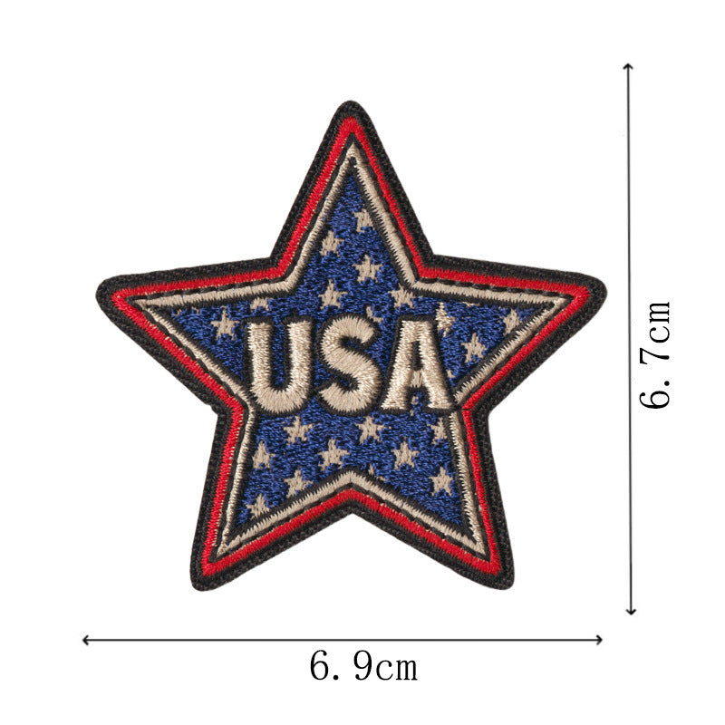 Wholesale Decorative Embroidered Patches 50 Piece Set With Liberty Bell Statue Of Liberty American Flag Design For Towels