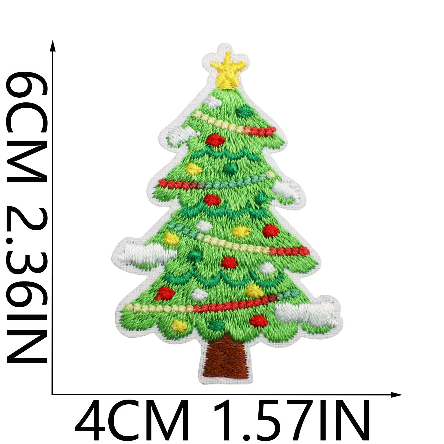 Wholesale Stylish Christmas Tree Embroidered Patch Polyester Thread Iron On Clothing Decoration Gift