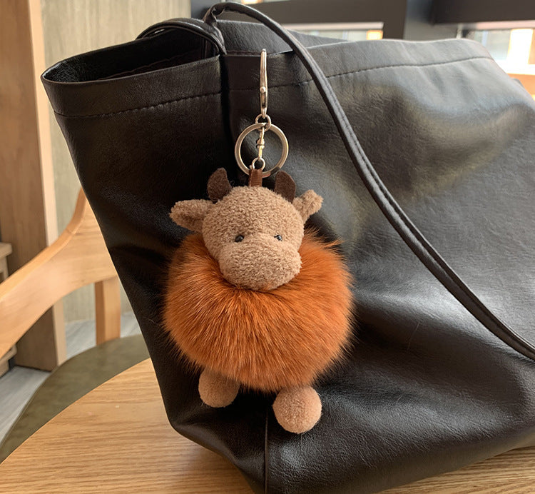 Wholesale Cute Cow Plush Keychain
