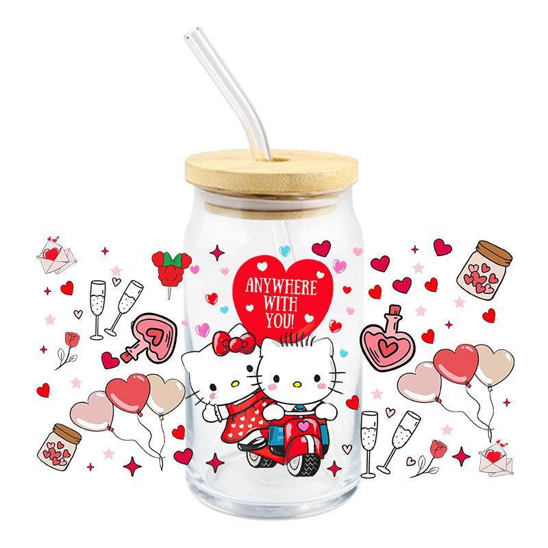 Wholesale 5pcs Cartoon Cute Cat 16oz Cup UV DTF Wraps OLY Exclusive