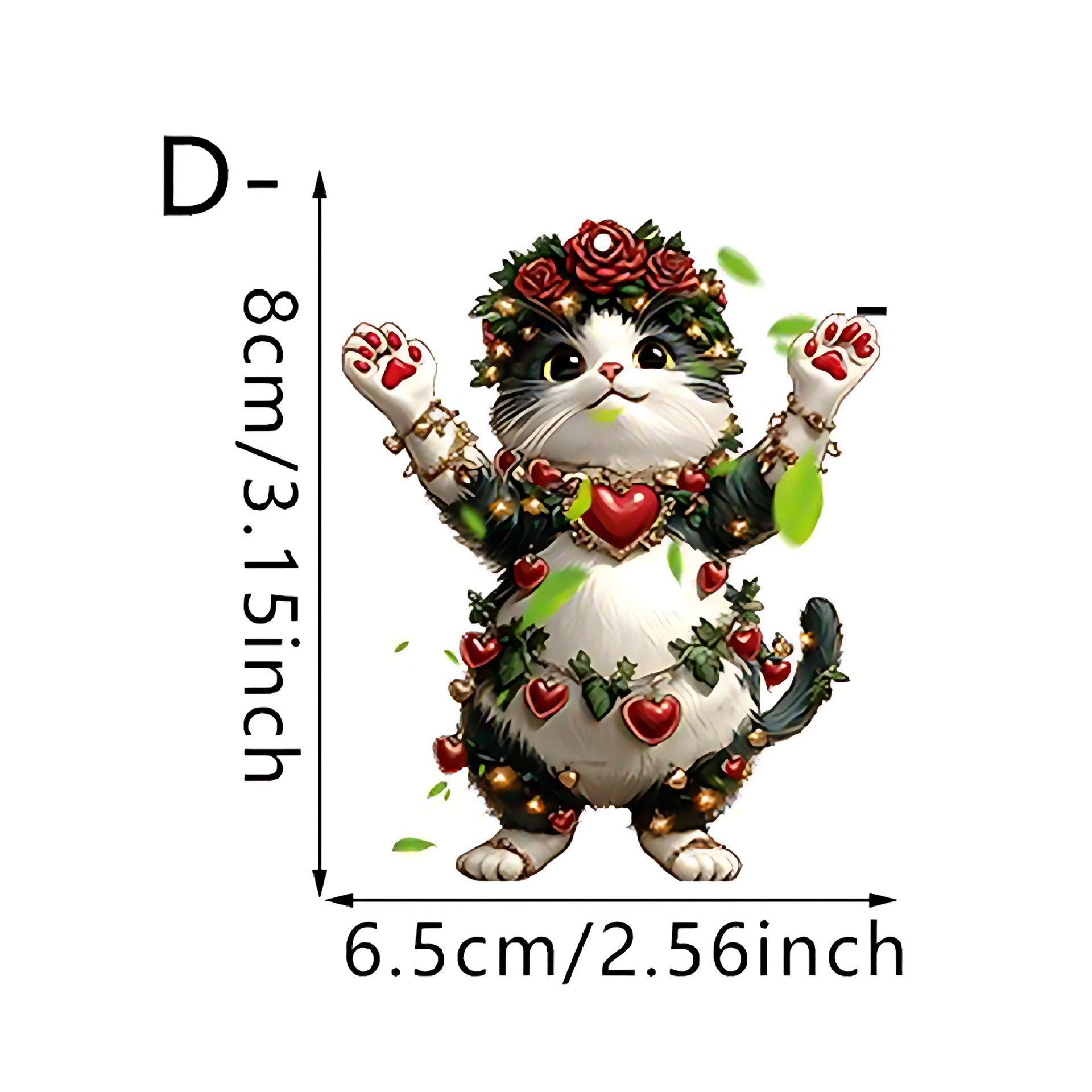 Wholesale Valentine' s Day Rose Kitten Acrylic Car Decoration