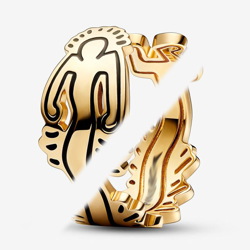 Wholesale Fashion dark purple Pansy Ring