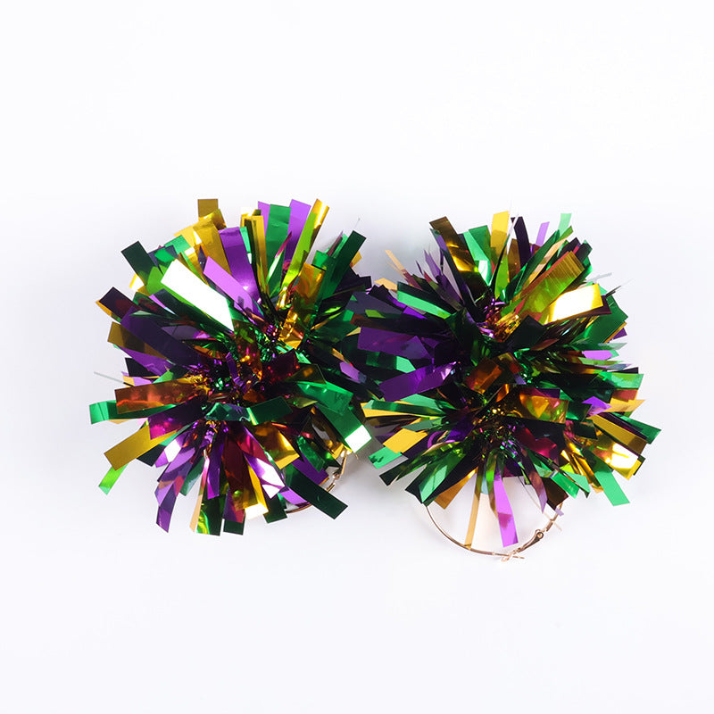 Wholesale Carnival Decorative Earrings Colorful Bright Ball Exaggerated Holiday Party Earrings