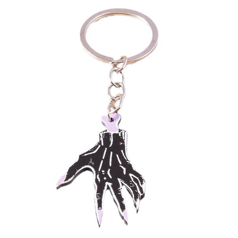 Wholesale Cartoon Demon Palm Skull Zinc Alloy Keychain
