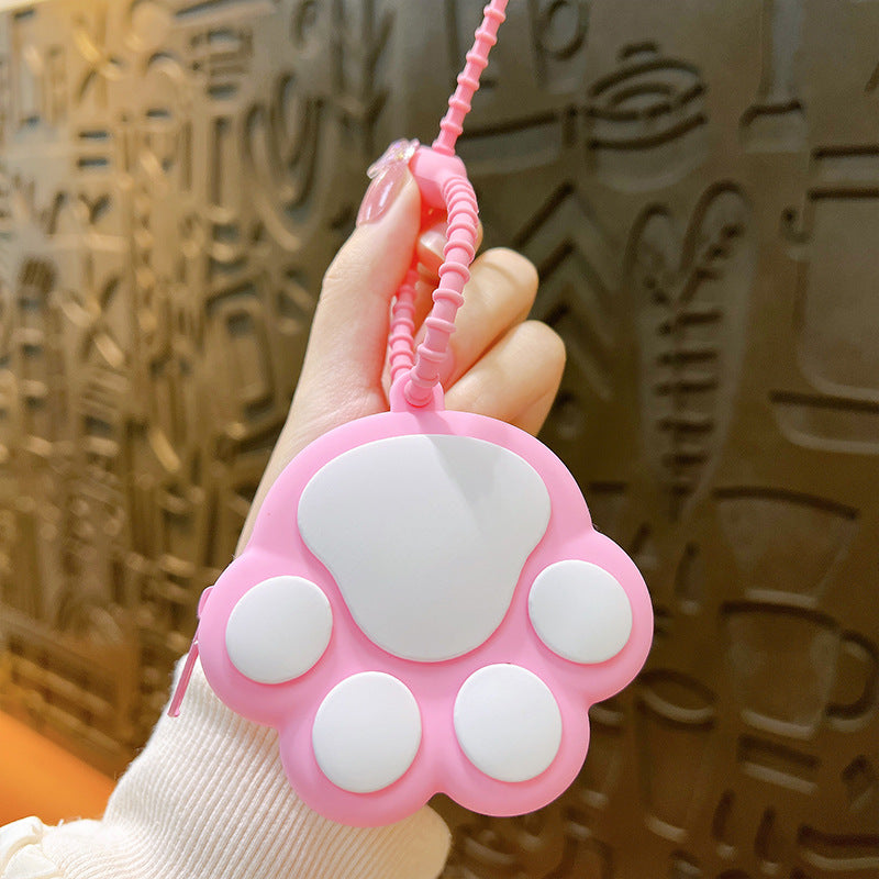 Wholesale Cat Claw Zero Wallet Earphone Bag PVC Keychain