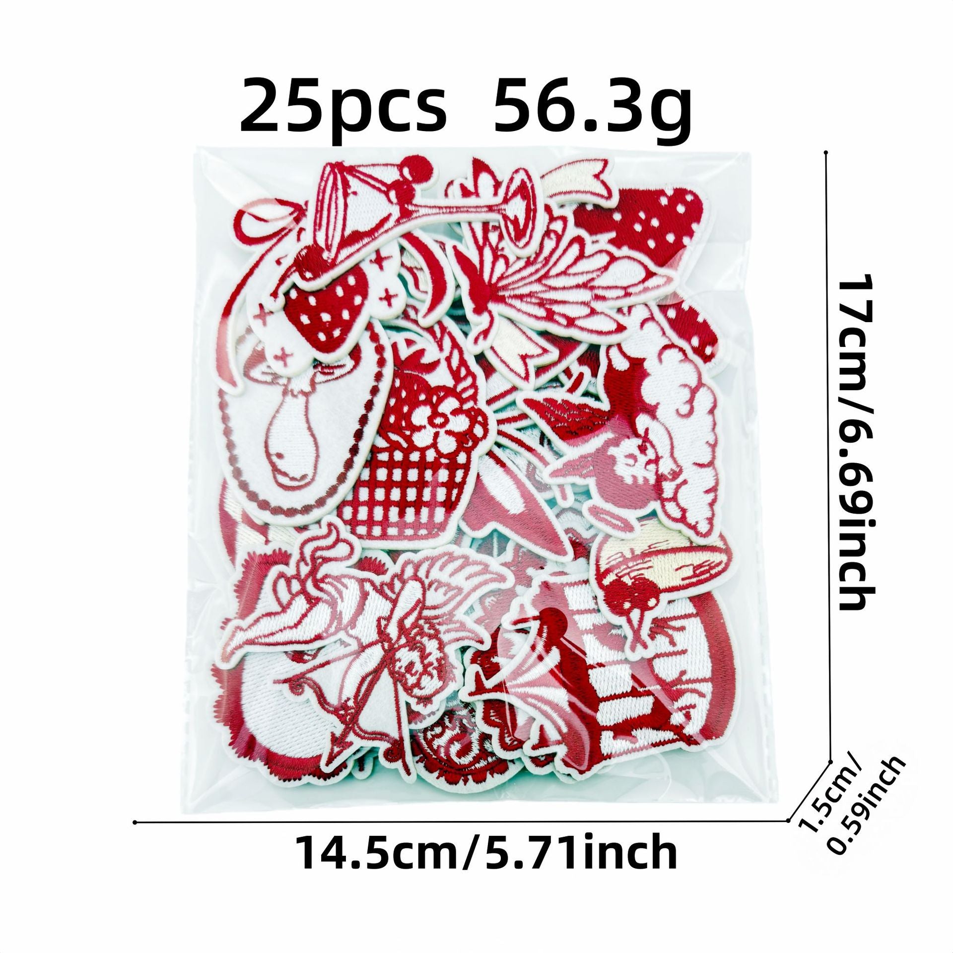 Wholesale Retro Red Valentine Embroidered Fabric Patch Ins Style Clothing Applique For DIY Craft And Resale