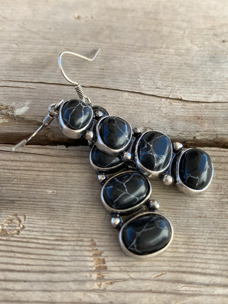 Wholesale Vintage Pine Stone Long Alloy Earrings