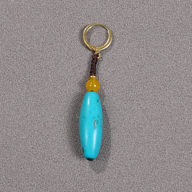 Wholesale Single Imitation Turquoise Ethnic Tibetan Ear Clip