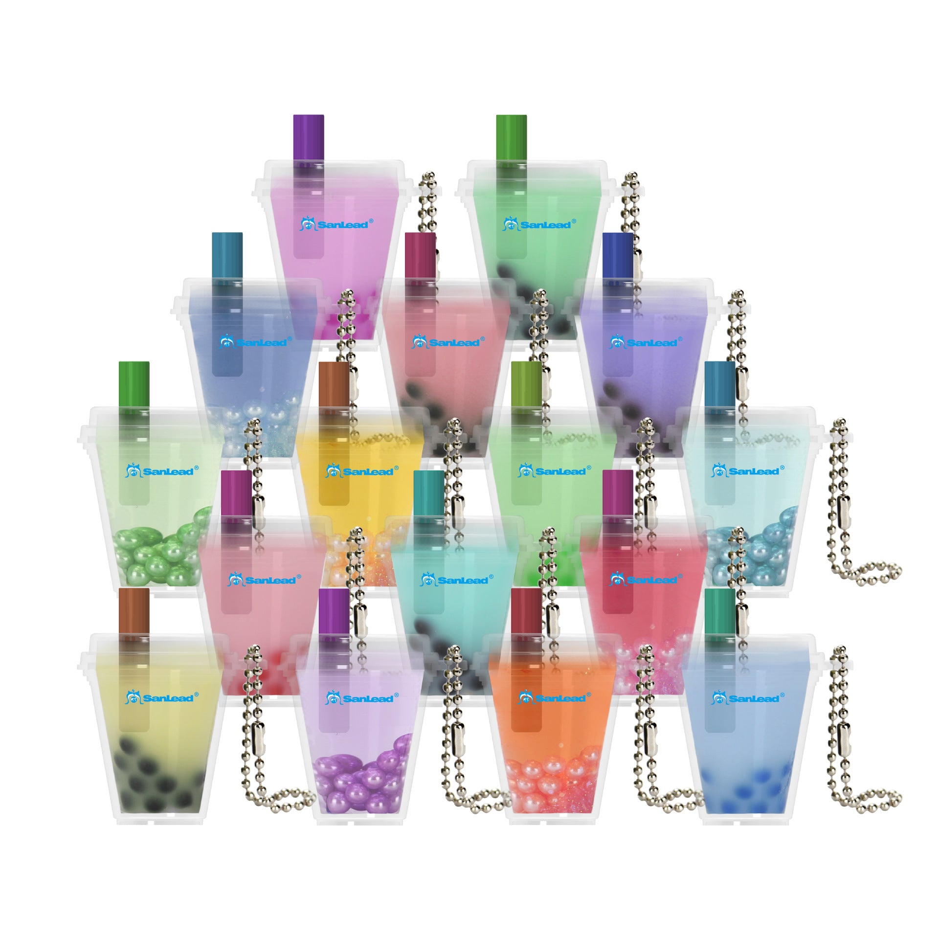 Wholesale Simulated Liquid Pearl Milk Tea Cup Acrylic Oil-infused Liquid Keychain