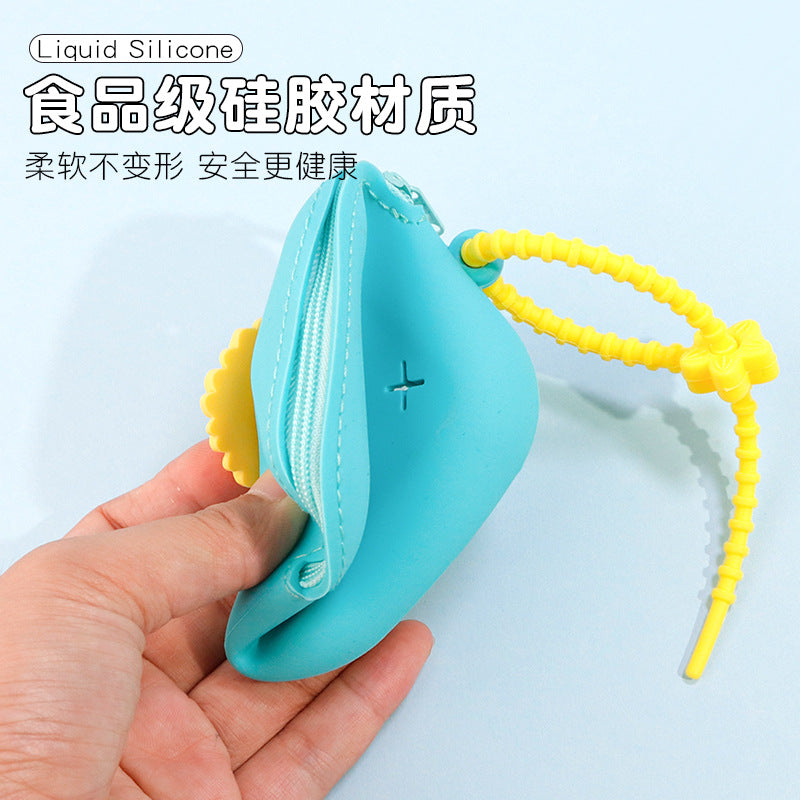 Wholesale Silicone Mini Cute Hole Portable DIY Portable Storage Coin Earphone Bag