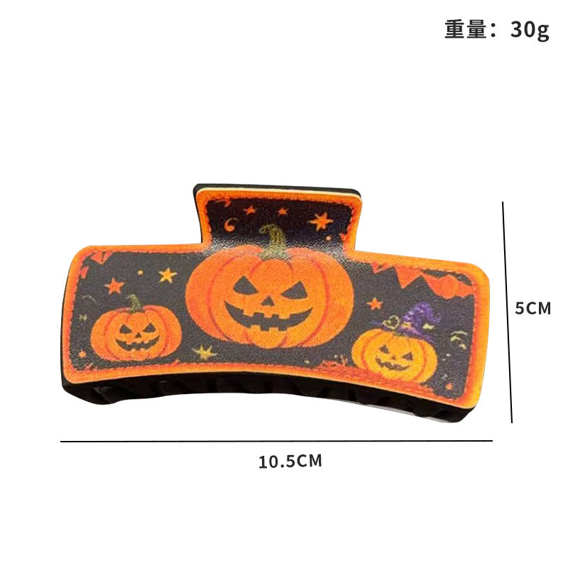 Wholesale  Pumpkin Orange Plastic Claw Clip Hair Accessory For Women Holiday Party