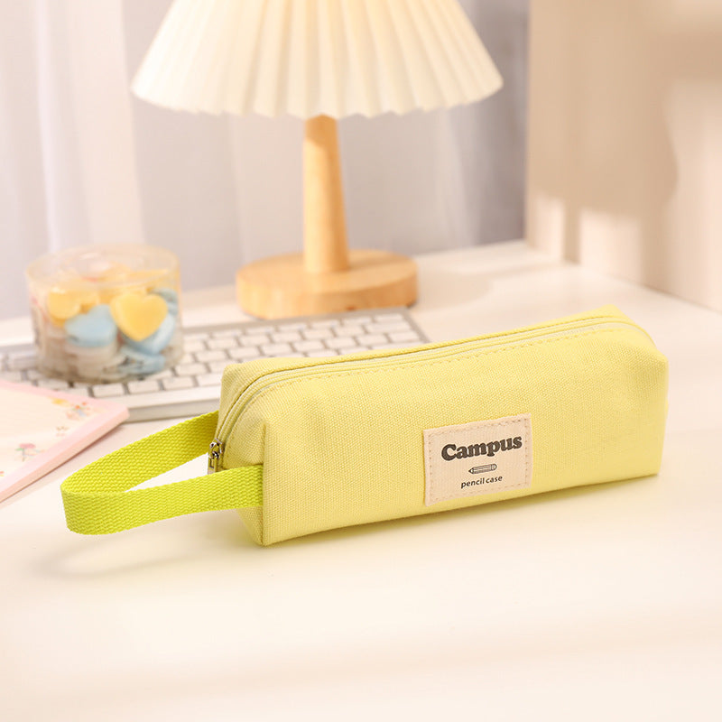 Wholesale Simple Canvas Large Capacity Pencil Case