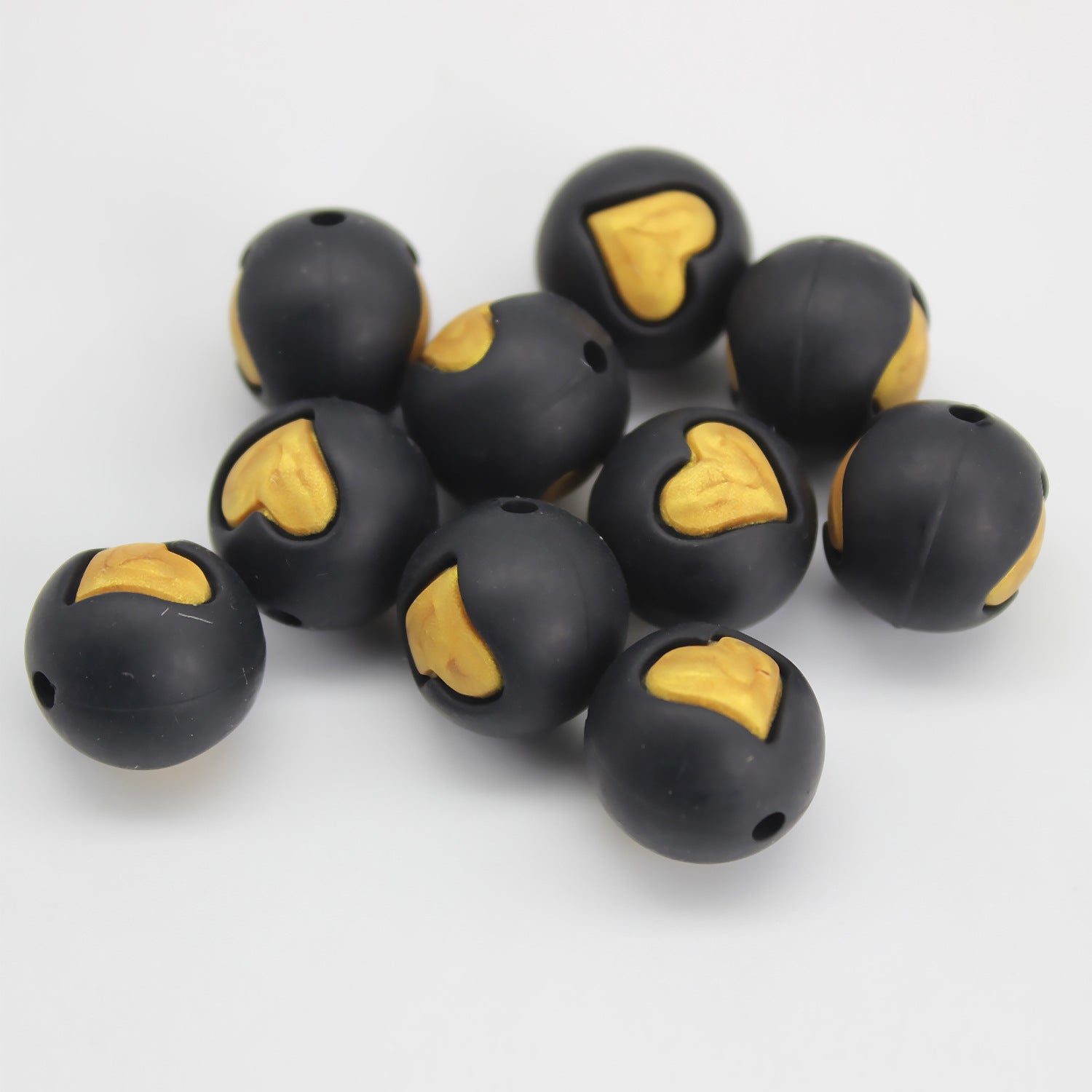 Wholesale 20pcs Love Silicone Beads 15mm DIY Colored Teething Round Beads