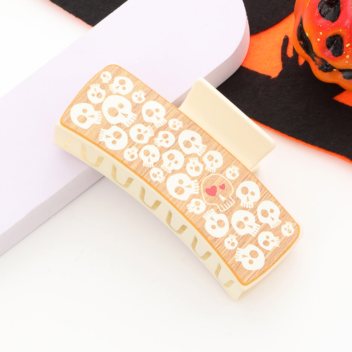 Wholesale Skull Pumpkin Leather Hair Clip
