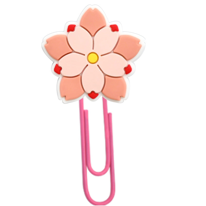Wholesale Random 50pcs Student Paper Clip Pink Peach Blossom Bookmark