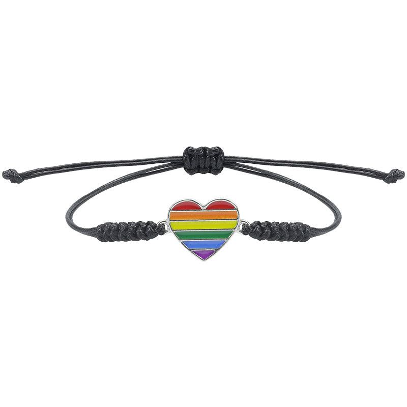 Wholesale LGBT Six-color Rainbow Hand-woven Bracelets
