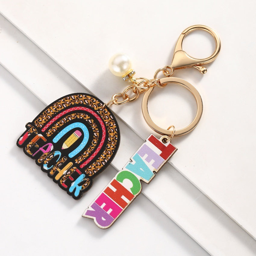 Wholesale Campus style graduation season wooden book keychain