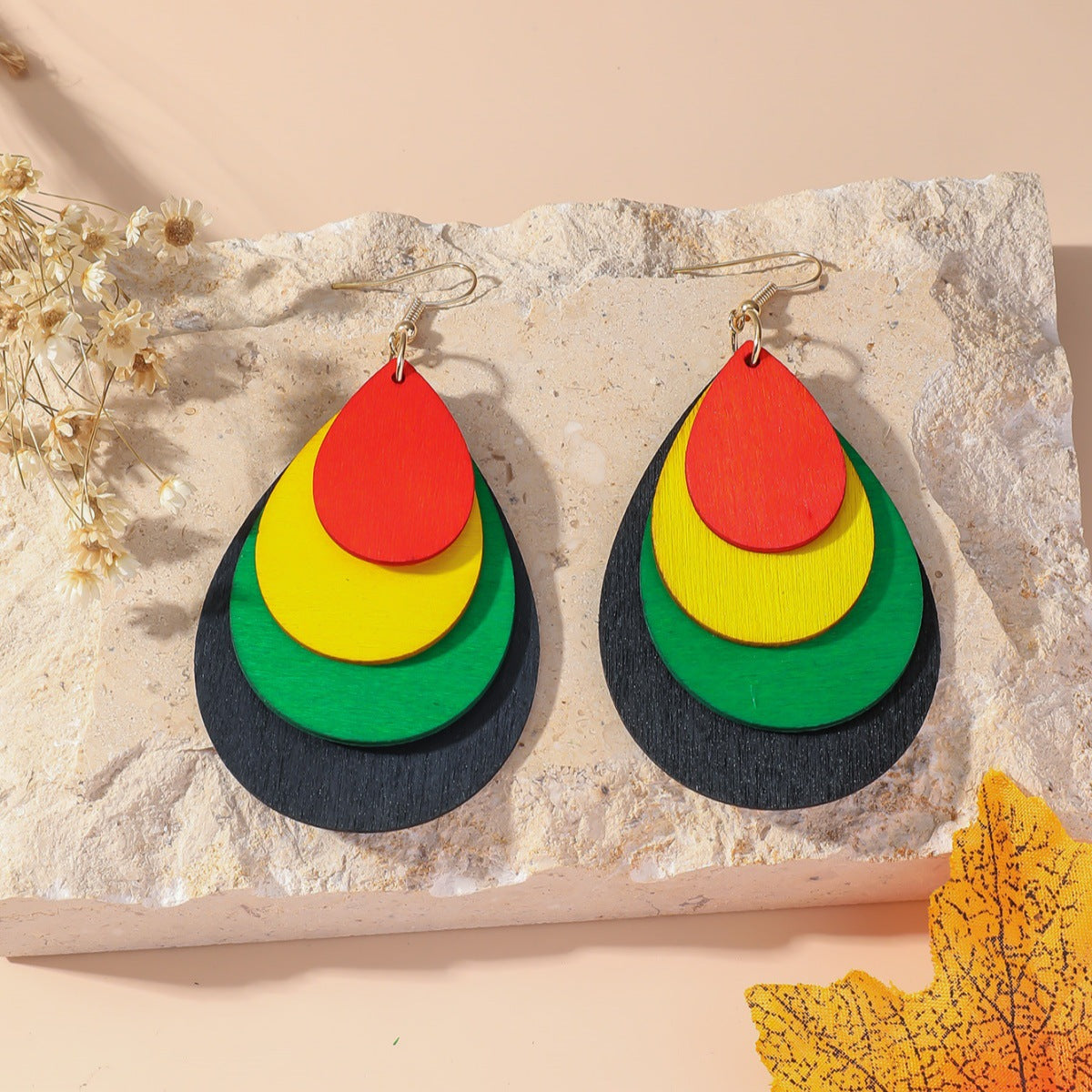 Wholesale Simple Fashion Wood Geometric Earrings