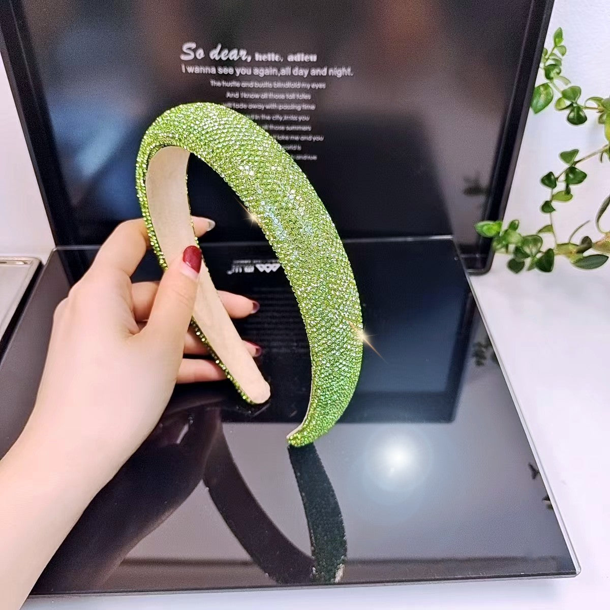 Wholesale High-grade colorful diamond high headband