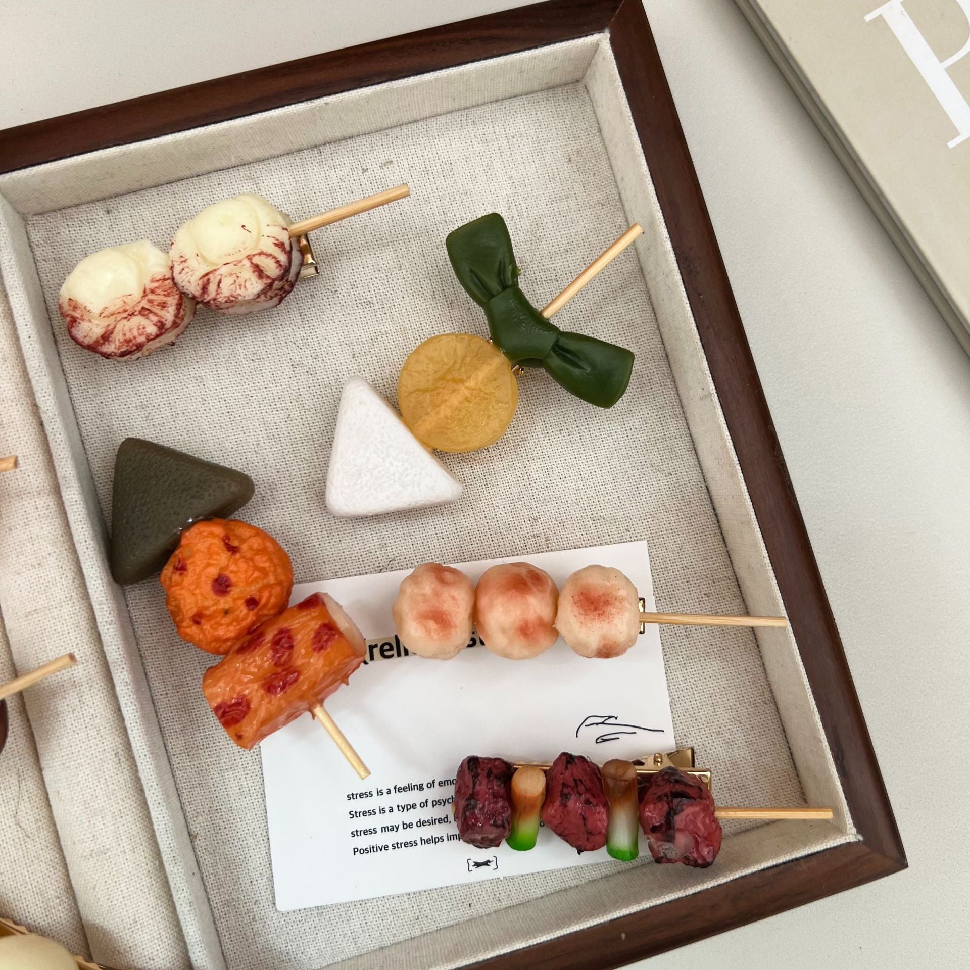 Wholesale Funny and Funny Simulation Food Grilled Skewers Hairpin