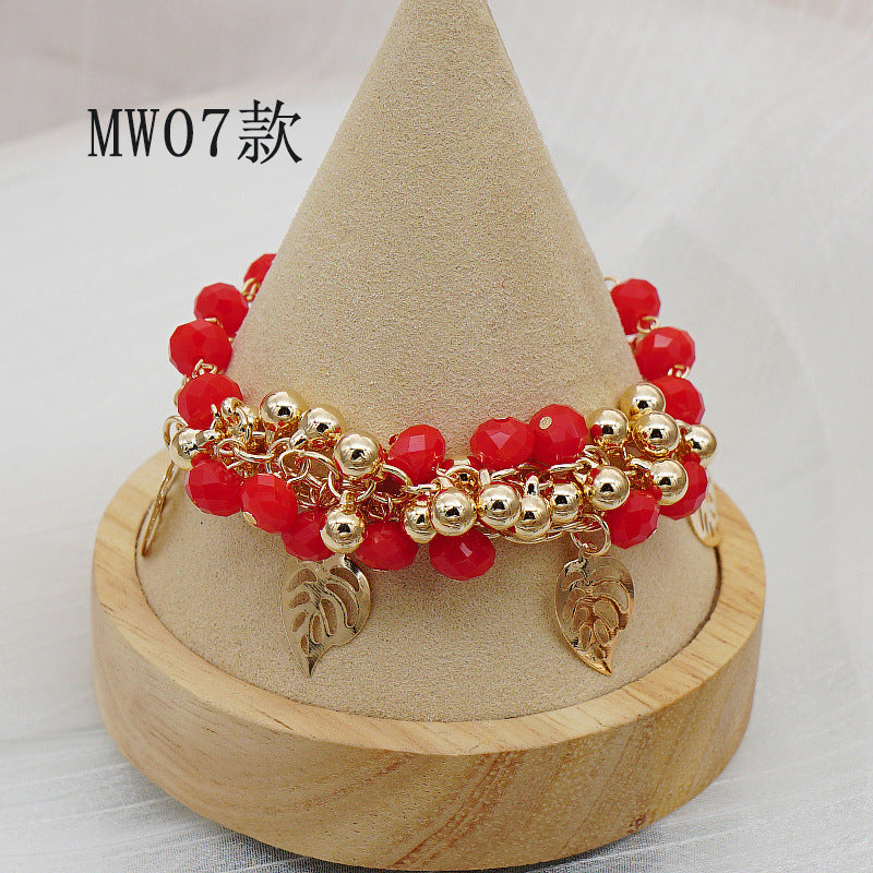 Wholesale Bohemian Flowers and Leaves Resin Bracelet
