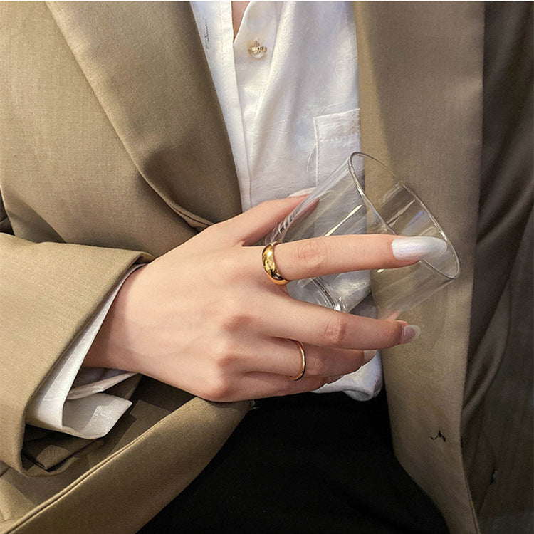 Wholesale 18K Gold Plated Stainless Steel Stacking Rings