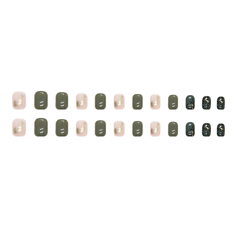 Wholesale Short Fresh Green Leopard Fashion Gold Foil Nail Stickers