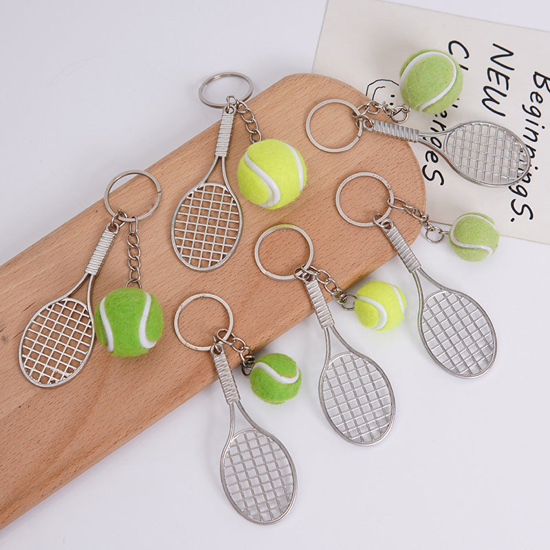 Wholesale 5pcs Mini tennis racket keychain