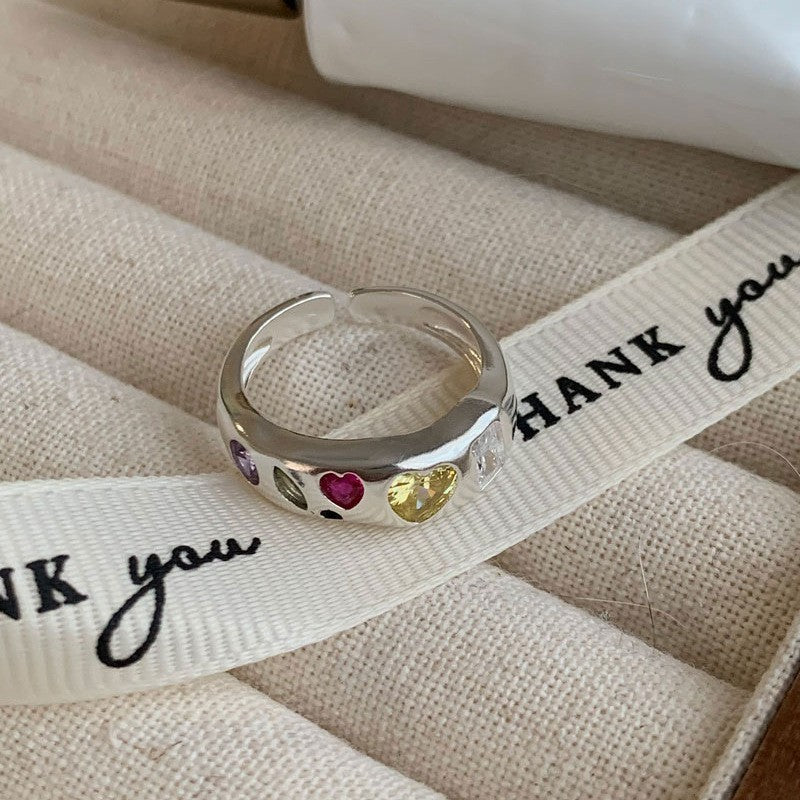 Wholesale Dopamine Love Colored Zircon Open Ring