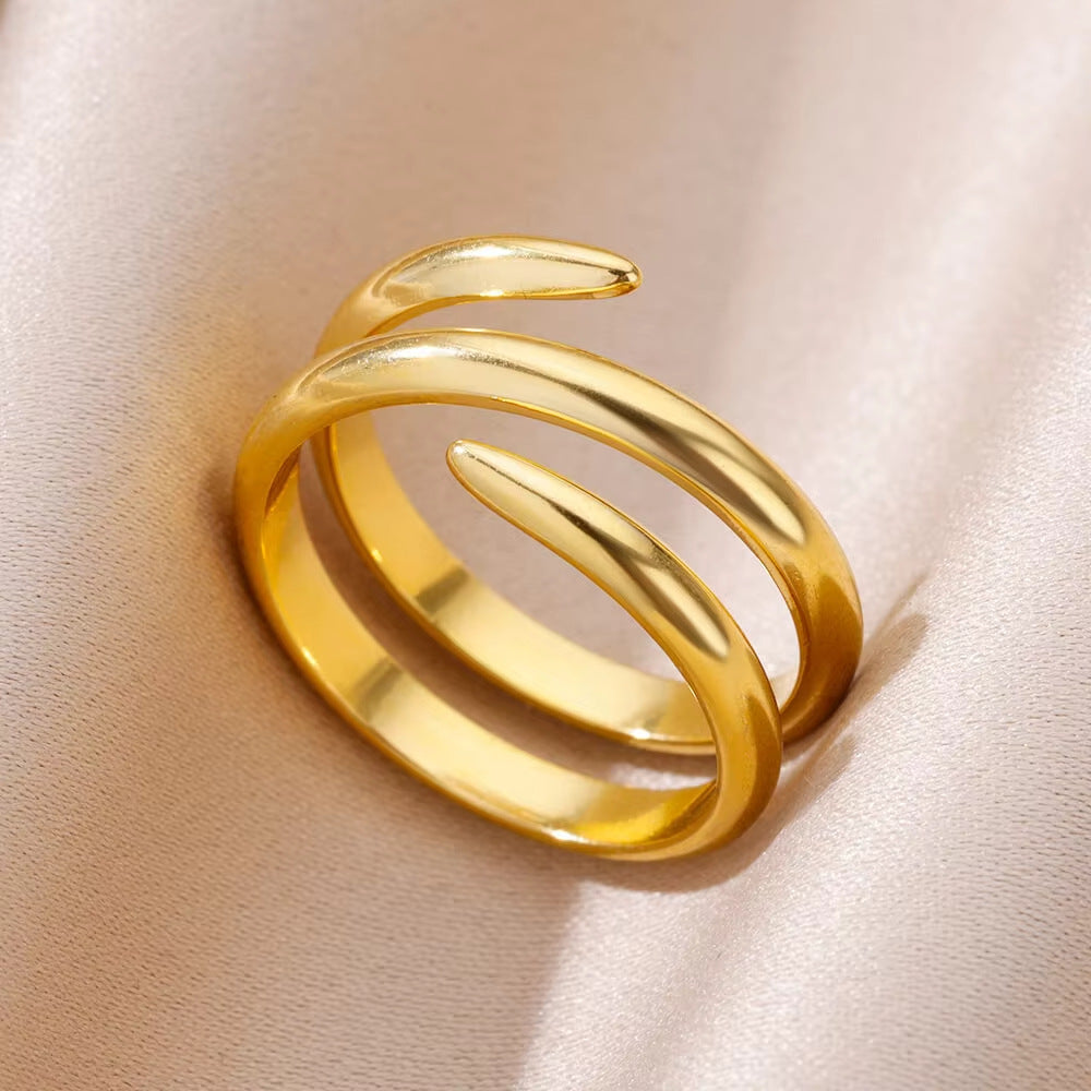 Wholesale stainless steel geometric ring niche design adjustable ring