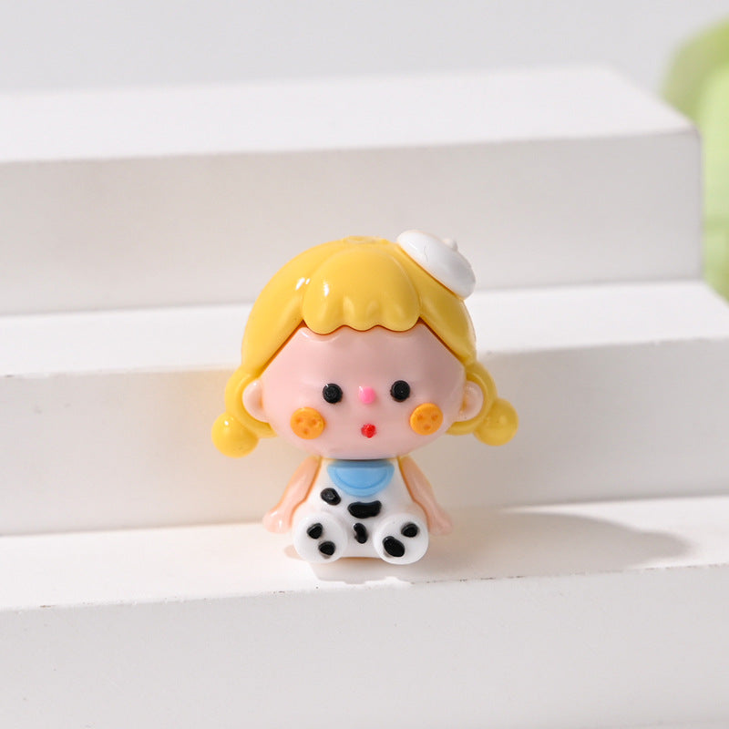 Wholesale 10pcs Cute cartoon girl sitting posture Focal Beads