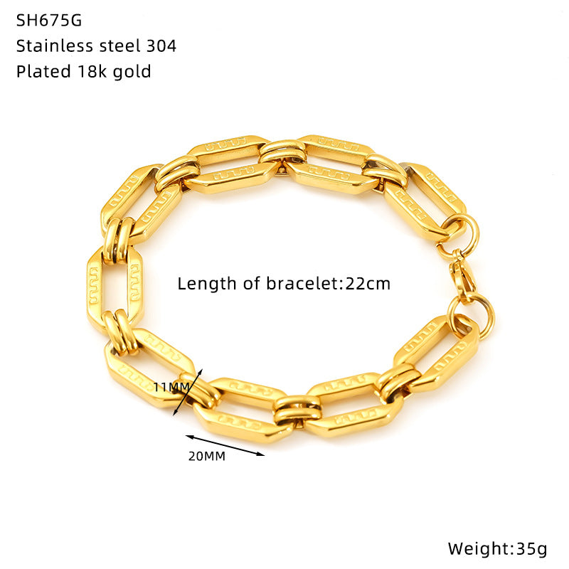 Wholesale fashion stainless steel hip-hop bracelet  unisex jewelry