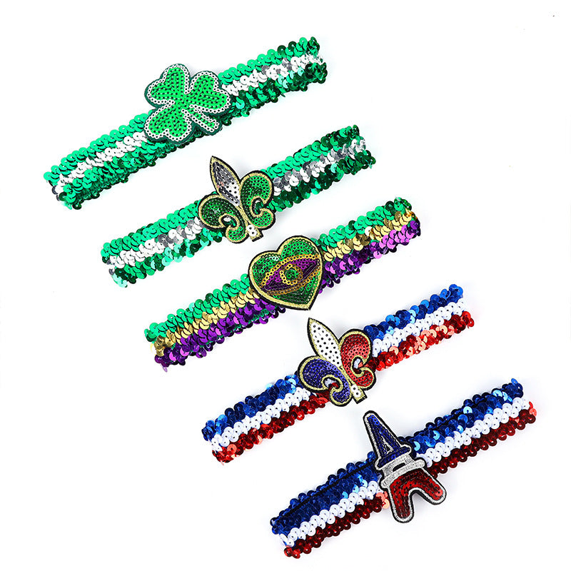 Wholesale Sequin Mermaid Reverse Fish Scale Elastic Headband