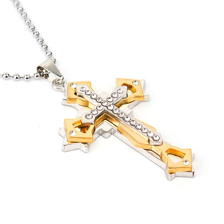 Wholesale Men's Metal Pendant Cross Necklace