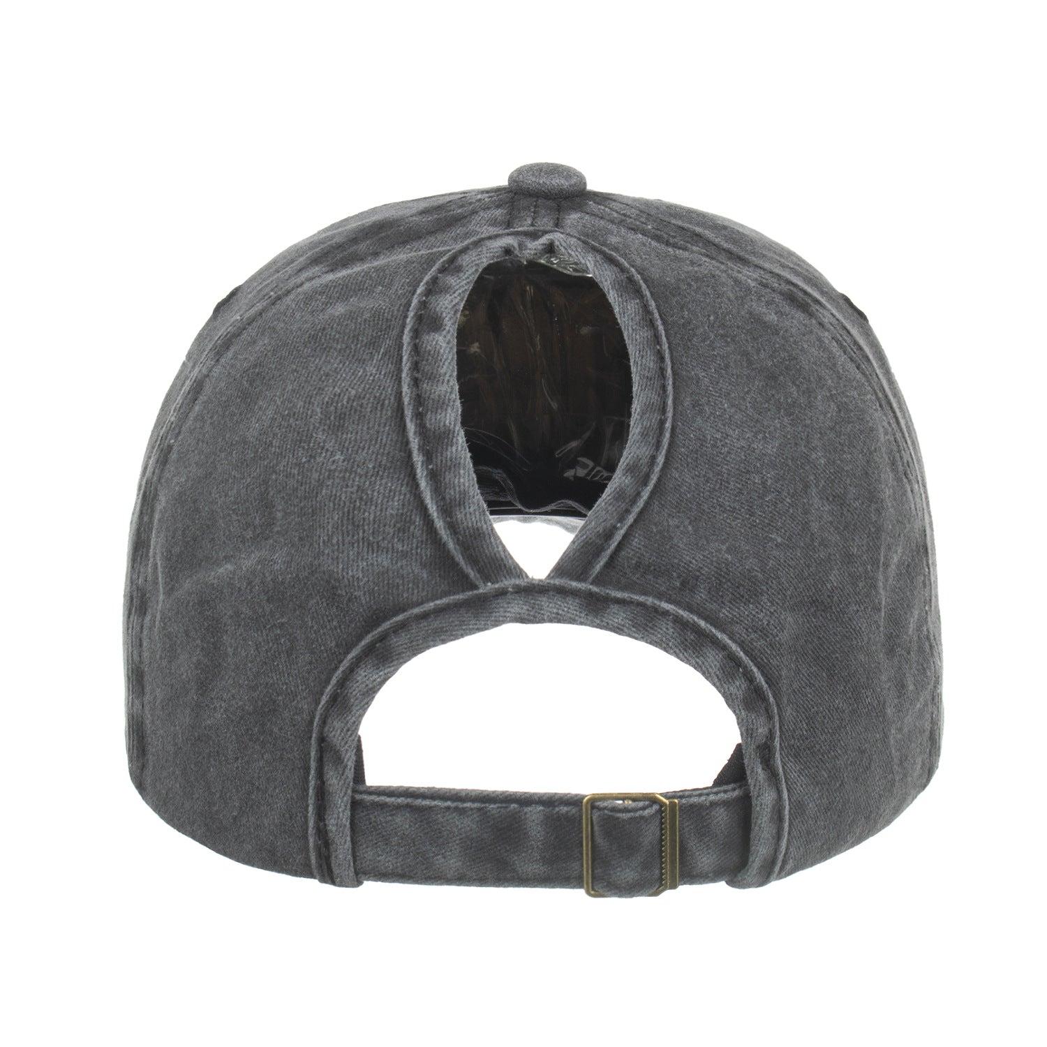 Wholesale Ponytail hole hat curved brim flat hat solid color baseball cap