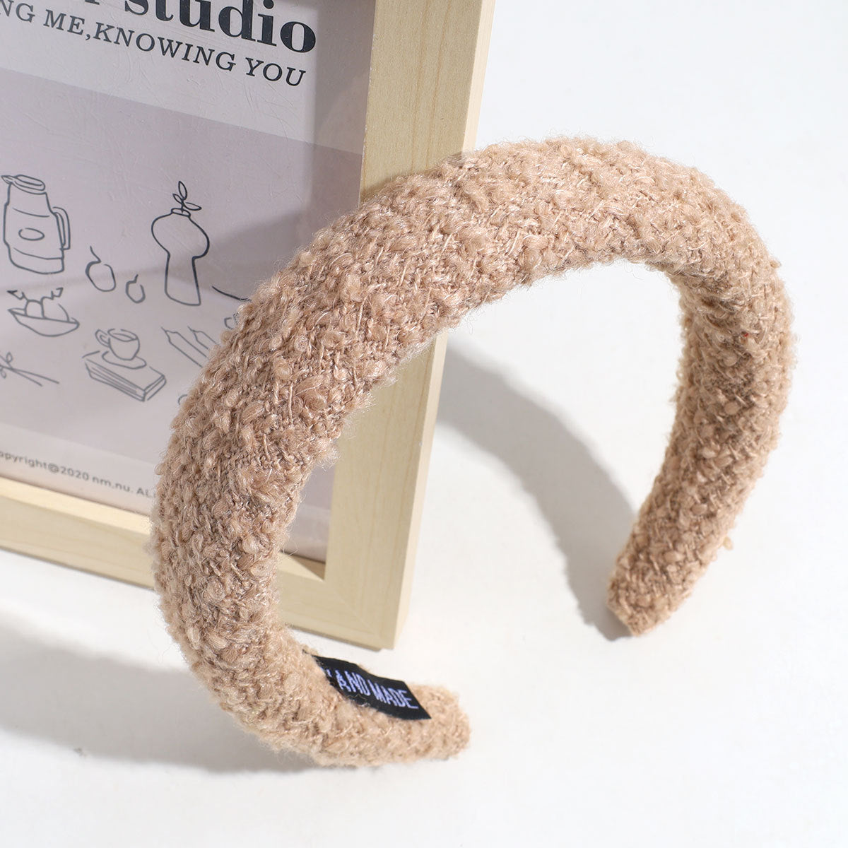 Wholesale Lamb Velvet Solid Color Sponge Hair Hoops