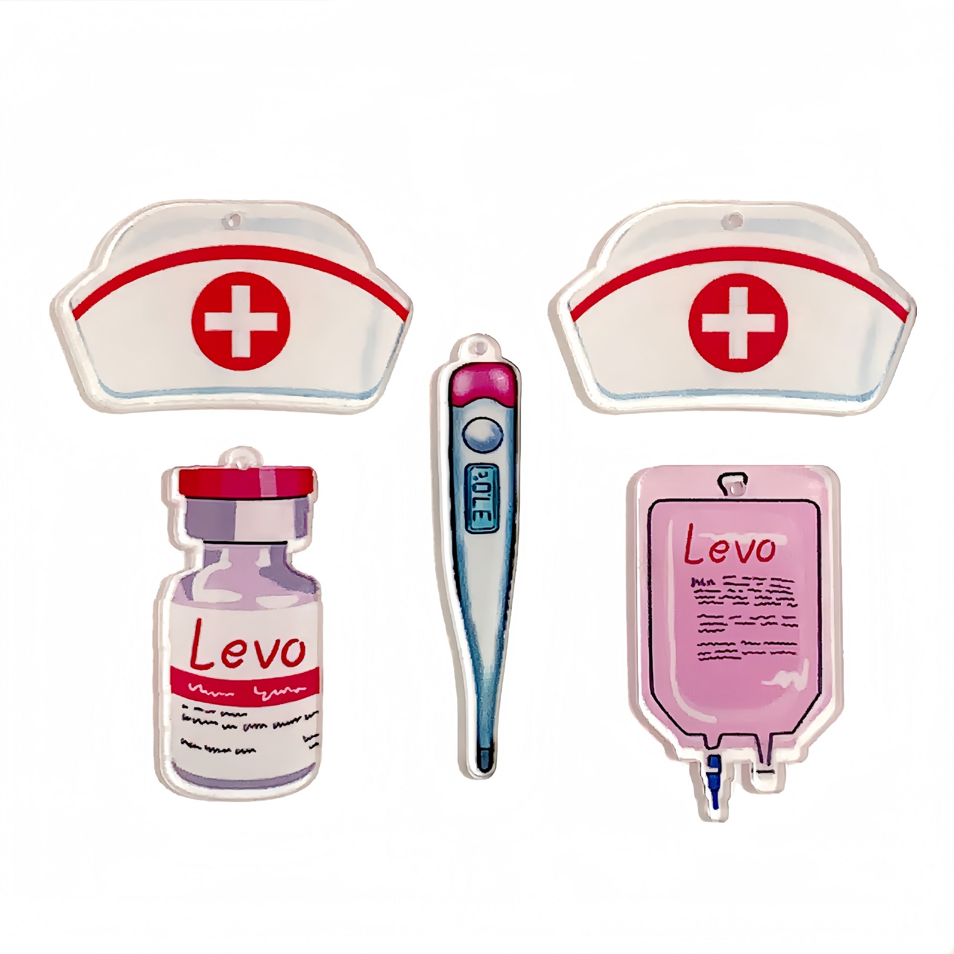 Wholesale 30pcs Nurses Day Pink Acrylic Sheets DIY Decorative Accessories