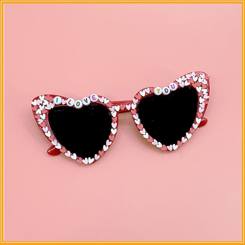 Wholesale I LOVE YOU Heart Sunglasses Valentine's Day Party Love Proposal Party Funny Sunglasses Glasses