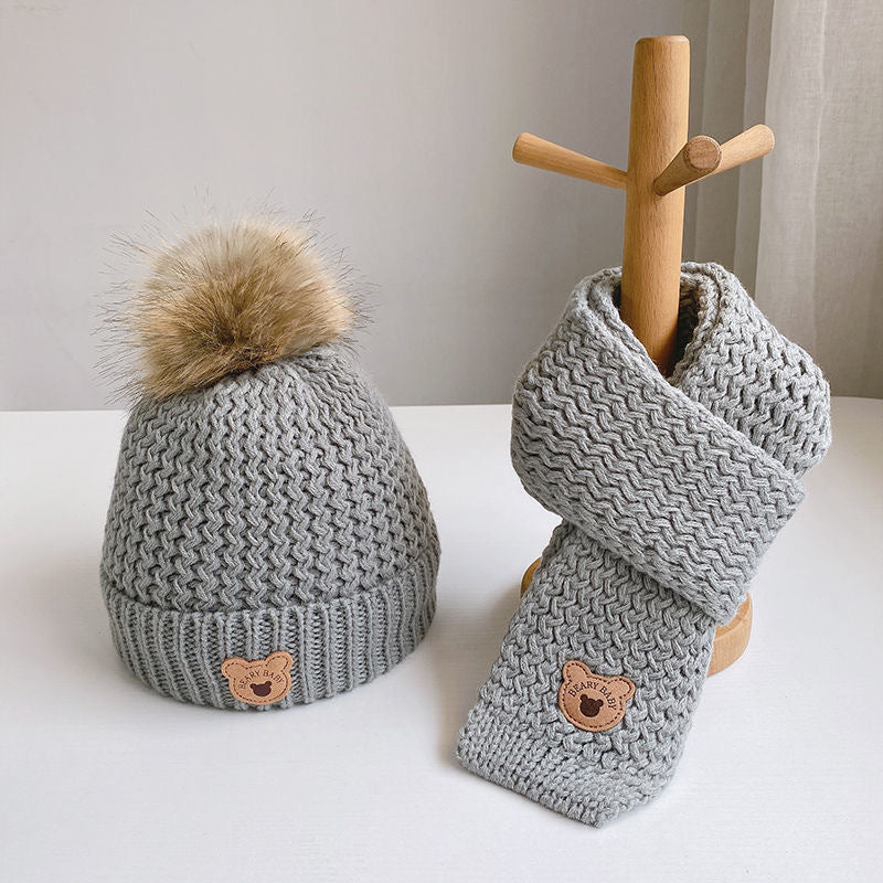 Wholesale Autumn and Winter Children's Hats, Scarves and Gloves Three-piece Set