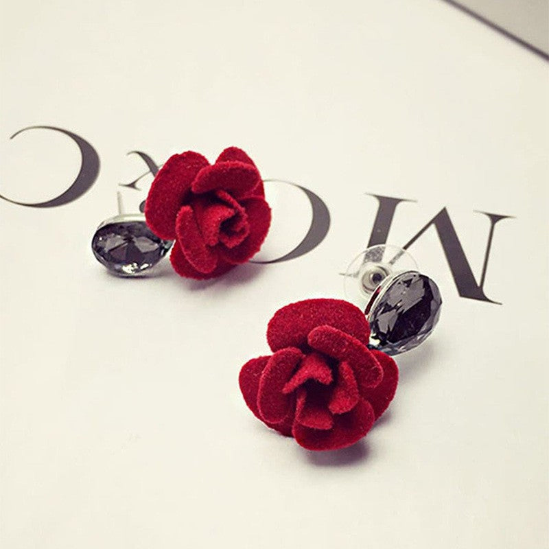 Wholesale Fabric colorful flower earrings
