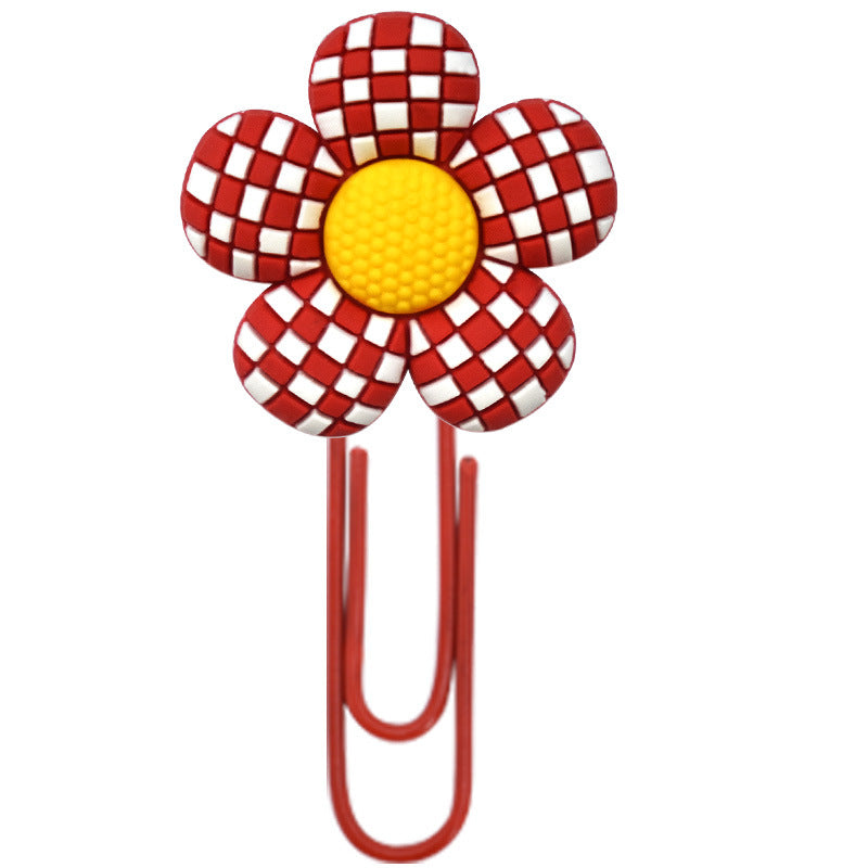 Wholesale  Random 50pcs/pack   Candy colored flower paper clip bookmark