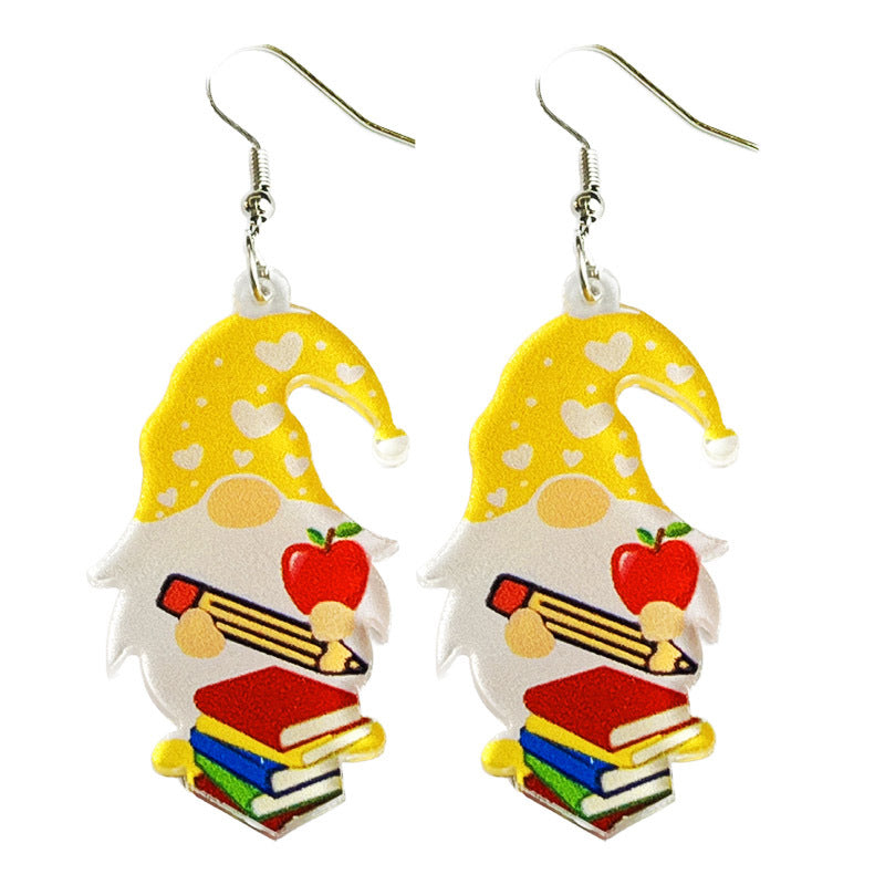 Wholesale 2pcs Teacher Gift Coffee Cup Apple Acrylic Earrings